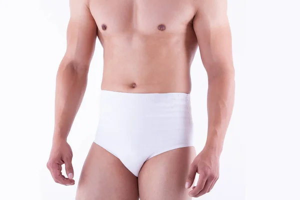 Male Torso Elastic Medical Shorts Anatomical Suspensor — Stock Photo, Image