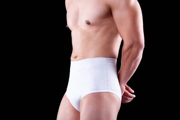 Männlicher Oberkörper Elastischen Medizinischen Shorts Anatomischer Hosenträger — Stockfoto