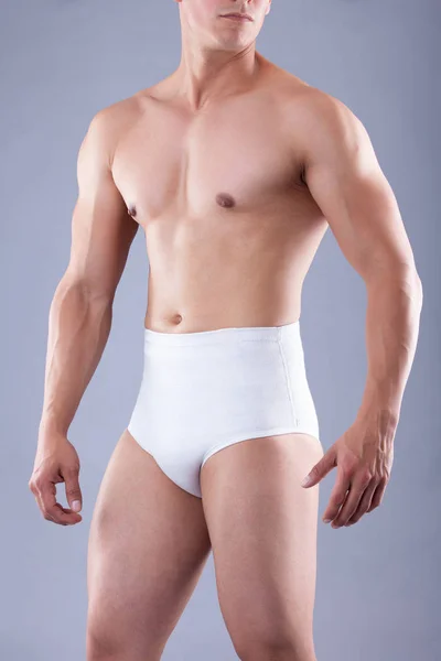 Männlicher Oberkörper Elastischen Medizinischen Shorts Anatomischer Hosenträger — Stockfoto