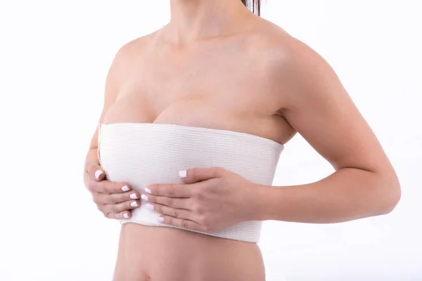 Verband Brustvergrößerung — Stockfoto