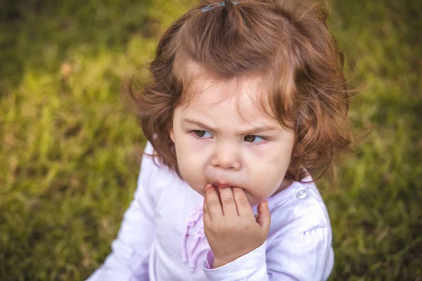 Portrait of baby girl in park — Stock Photo, Image
