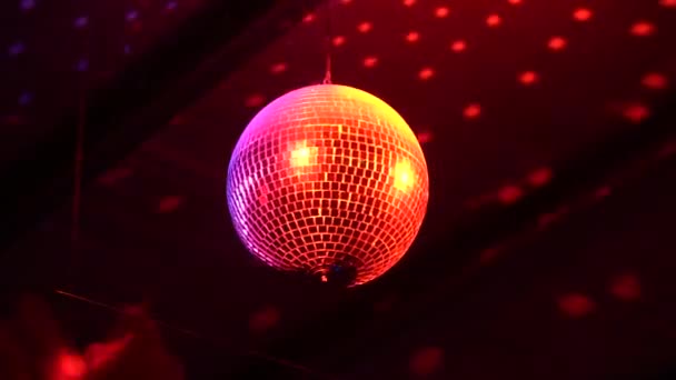 Roterende Disco Spiegel Bal — Stockvideo