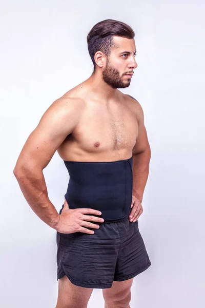 Fitness Muž Ortopedickém Opasku — Stock fotografie