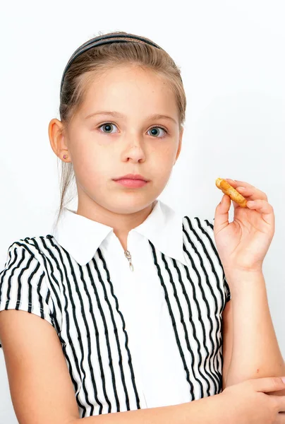 Portrait Une Belle Jeune Fille Isolée — Photo