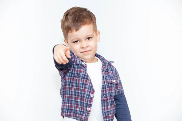 Emotional Boy Light Background — Stock Photo, Image