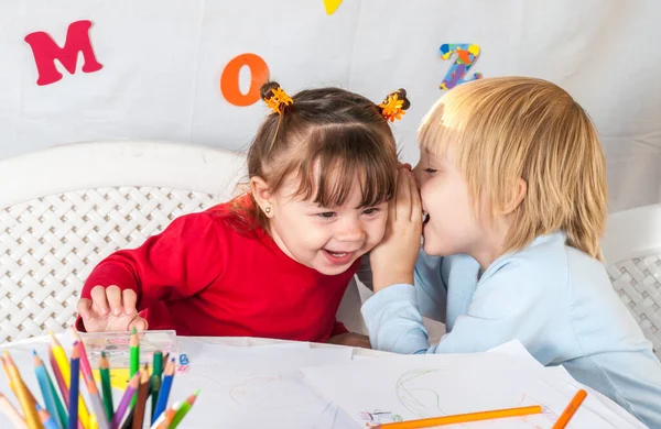 Little Friends Drawing Lesson — Stock Photo, Image