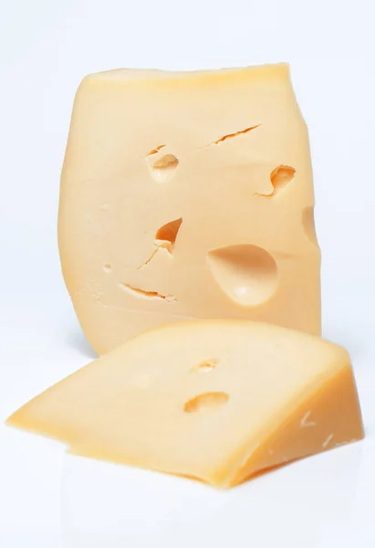 Bir Parça Peynir Izole — Stok fotoğraf