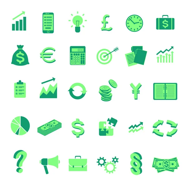 Set of vector business symbol icons. Isolated. — Stock Vector
