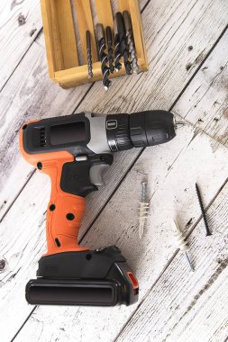 tornavida ahşap arka plan üzerinde Kapat