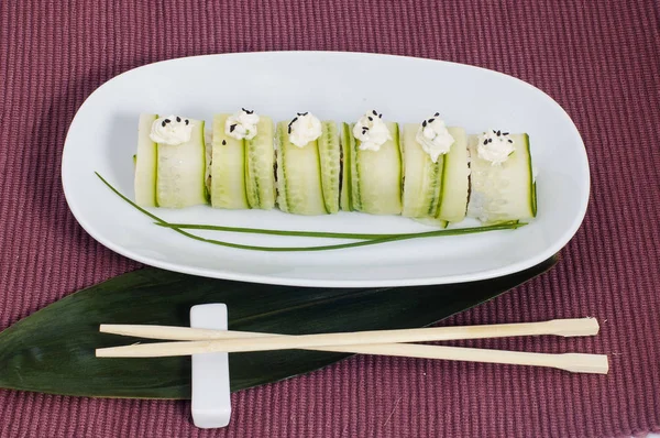 Sushi Giapponese Vista Dall Alto Primo Piano — Foto Stock