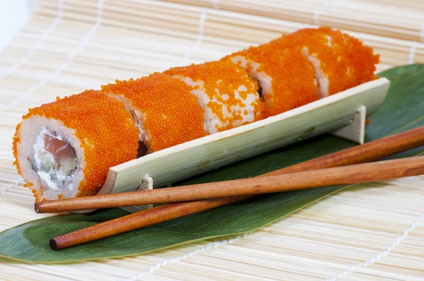 Sushi Japonês Vista Superior Close — Fotografia de Stock