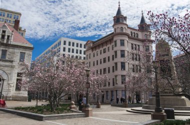 şehir caddesinde bahar