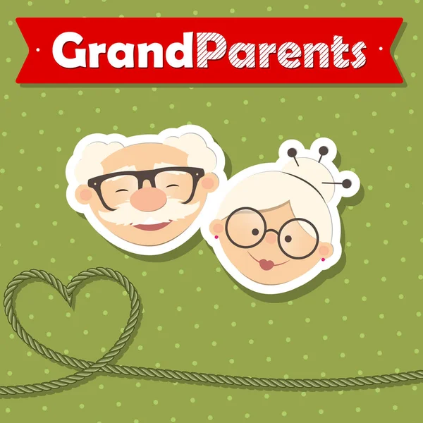 С Днем дедушки и бабушки, векторная иллюстрация. Дизайн для бабушки, дедушки Дэя. Можно использовать в качестве поздравительной открытки, флаера, плаката, баннера, для печати, футболки . — стоковый вектор