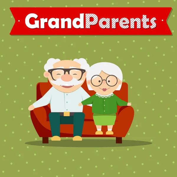 Happy Grandparent Day, vector illustration. Design for grandmother, grandfather Day. Can be used as a greeting card, flyer, poster, banner, for print, T-shirt. — Stock Vector