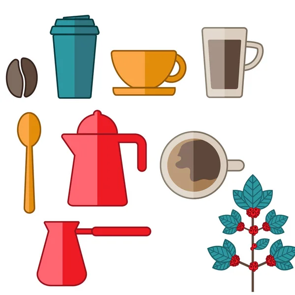 Zestaw ikon linii wektor kawy i herbaty. Wektorowa ilustracja stockowej, EPS 10. — Wektor stockowy