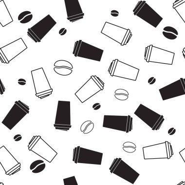 Kahve ve Çay Simgeleri ile Dikişsiz desen. Vektör stok illüstrasyon, Eps 10.