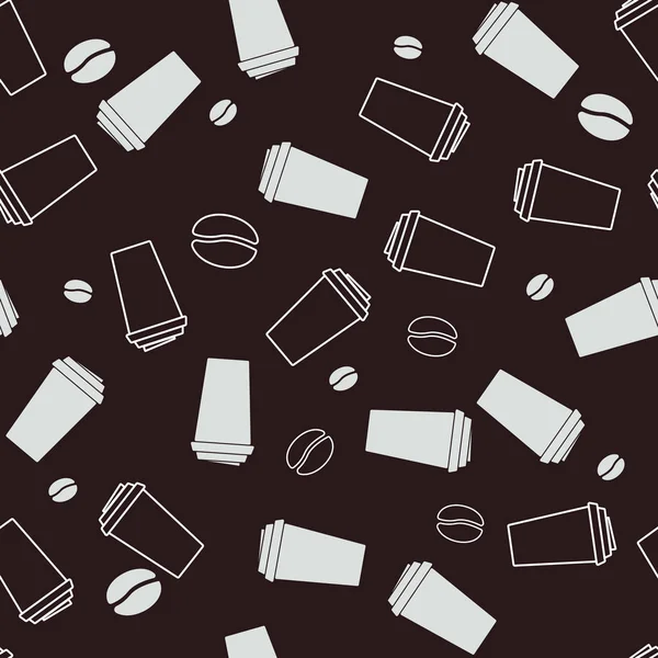 Modèle sans couture avec des icônes de café et de thé. Illustration vectorielle du stock, EPS 10 . — Image vectorielle