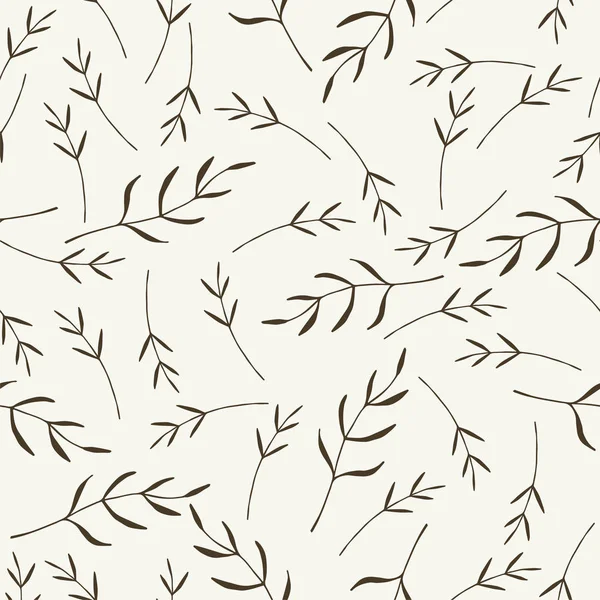 Patrón de fondo sin costuras con hoja, plantas, hierba. Dibuje a mano la ilustración de stock de vector botánico, EPS 10 . — Archivo Imágenes Vectoriales