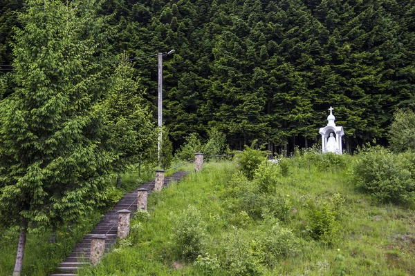 Kapel Van Maagd Maria Top Van Een Heuvel Het Bos — Stockfoto