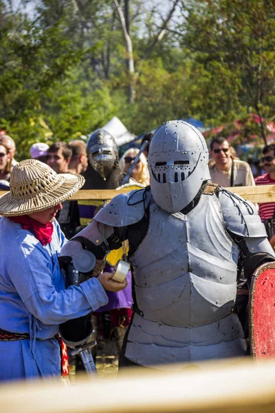 Dnipro Ukraine Septembre 2017 Tournoi Chevaliers Médiévaux Dans Cadre Festival — Photo