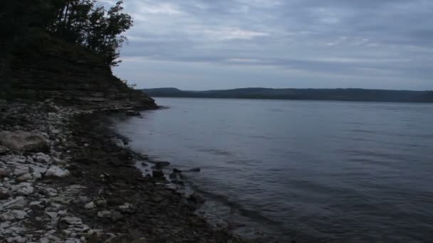 Een Bakota Bay Dnistrovske Reservoir Uitzicht Vroege Ochtend Dnister Rivier — Stockvideo