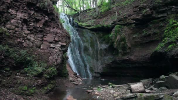 View Rusyliv Falls Located Rusyliv River Right Tributary Strypa River — Stock Video