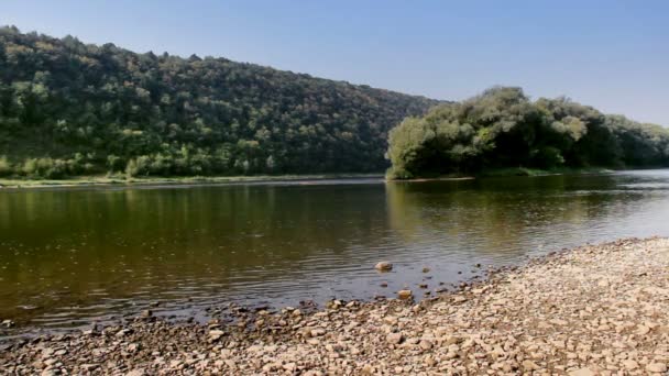 Pechorna Köyü Yakınlarındaki Dinyester Nehrinin Panoramik Manzarası Ulusal Doğa Parkı — Stok video