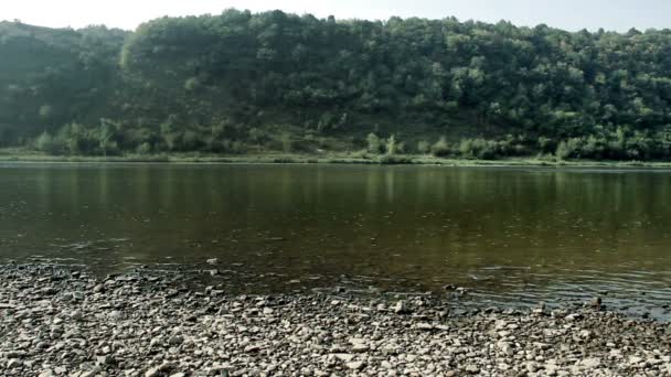 Panoramatický Výhled Řeku Dněster Blízkosti Vesnice Pechorna Národní Přírodní Park — Stock video