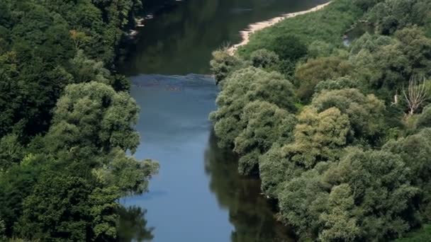 Batı Ukrayna Nın Ternopil Bölgesindeki Dnister Nehri Ndeki Yin Yang — Stok video
