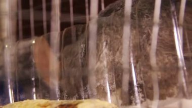 Kumda kendini temizleyen gri çinçillanın yakın çekimi.