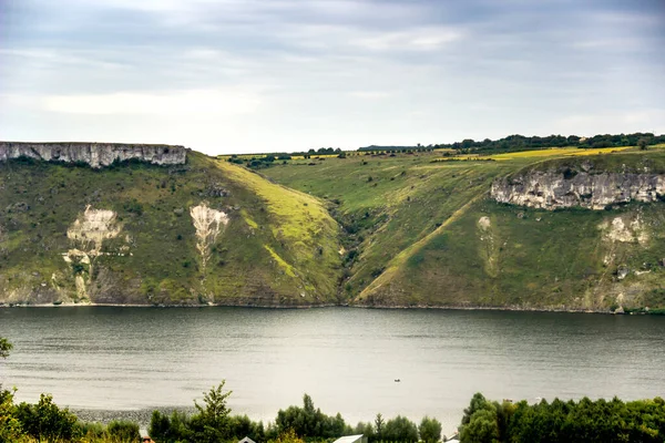 Panoramiczny Widok Dniestr Narodowy Park Przyrody Podilski Tovtry Chmielnicki Obw — Zdjęcie stockowe