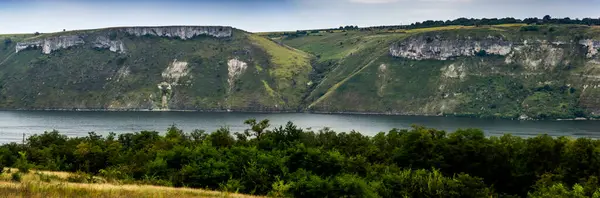 panoramic view of Dniester river, National Nature Park Podilski tovtry, Khmelnytsky region of Western Ukraine