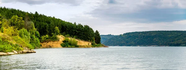 Panoramic View Dniester River National Nature Park Podilski Tovtry Khmelnytsky — Stock Photo, Image