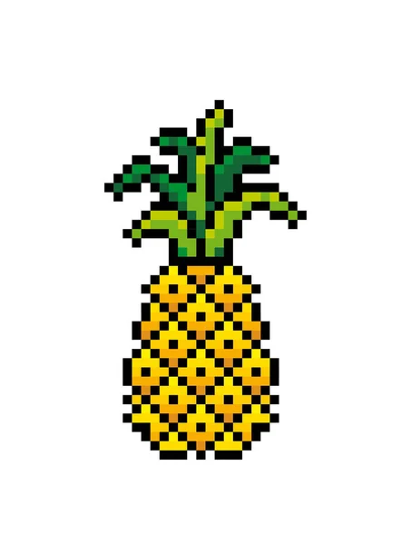Ikona ananasów. Pixel art. Schemat dziania i haftowania. — Wektor stockowy