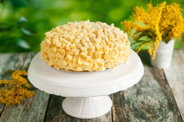 Την τούρτα mimosa παραδοσιακό για την ημέρα της μητέρας — Φωτογραφία Αρχείου