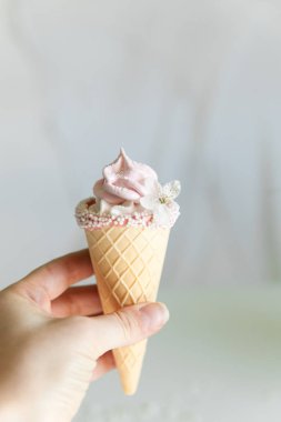 Dondurma gibi pembe ahududu lezzet zephyr