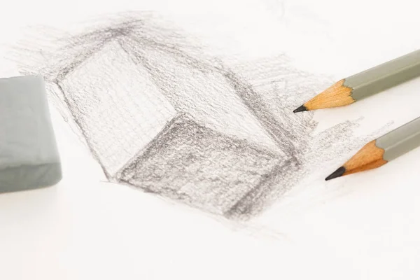 Drawing Artist Pencil Paper — Stock Photo, Image