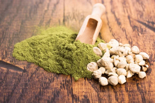 Moringa Hojas Polvo Semillas — Foto de Stock