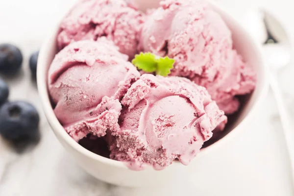 Fruit Ice Cream Blueberries — Stock Photo, Image