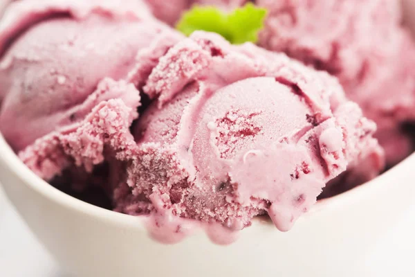 Fruit ice cream with blueberries