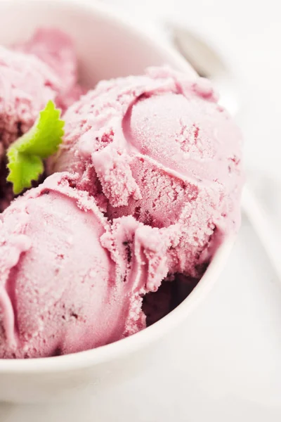 블루베리를 곁들인 아이스크림 — 스톡 사진