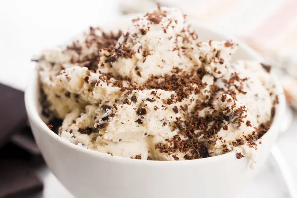 Vanilla Ice Cream Chocolate Chips Straciatella Fresh Sorbet — Stock Photo, Image