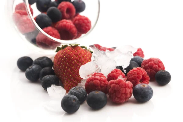 Closeup Shot Frozen Raspberries Blackberries Strawberries — Stock Photo, Image