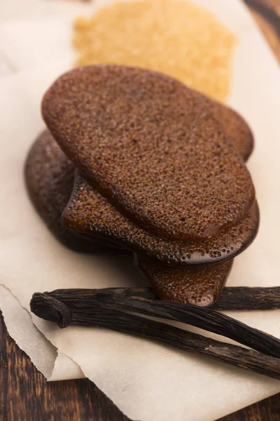 Geschmolzener Brauner Zucker Karamell Mit Vanille — Stockfoto
