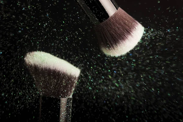 Brosse Cosmétique Poudre Maquillage Colorée — Photo