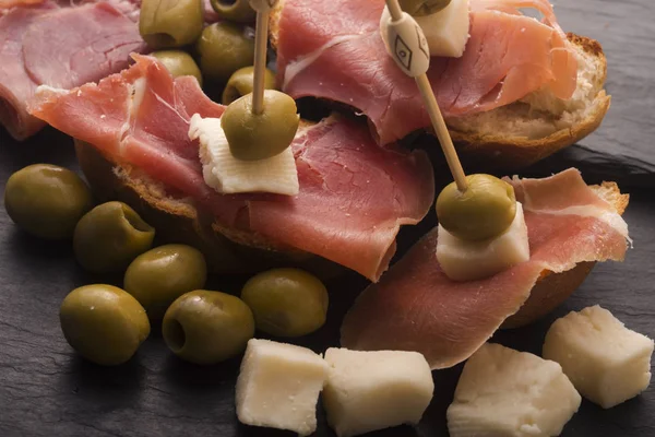 Tapas Alimentaires Espagnols Cuisson Hachée — Photo