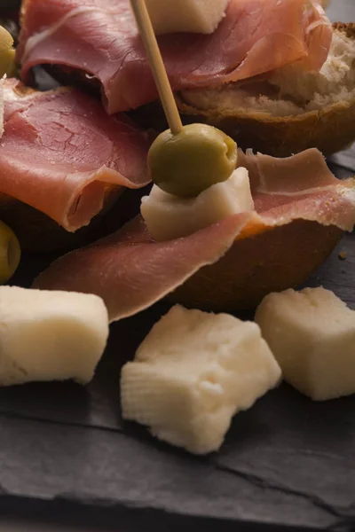 Tapas Alimentaires Espagnols Cuisson Hachée — Photo