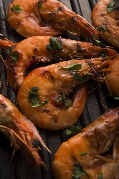 Grilled Shrimps Tomato Sauce — Stock Photo, Image