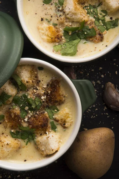 Sopa Ajo Con Patatas — Foto de Stock