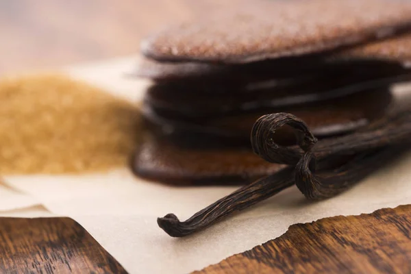 Gesmolten bruine suiker karamel met vanille — Stockfoto